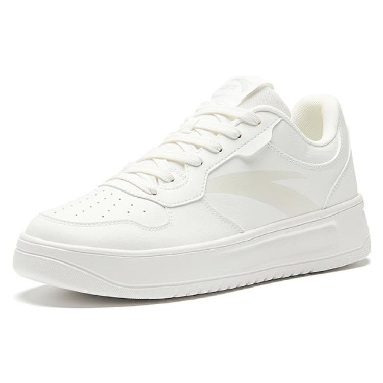 New Anta Relaxed Slip Resistant Shock Absorbers Low Top Skateboard Shoes Men's White 912518001Q-2