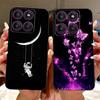 For Motorola Edge 60Pro XT2507-1 Back Cover For Motorola Edge 60 Pro Case Cute Cartoon Luxury Flower Painted Black Silicone 6.7"