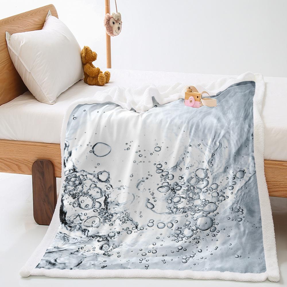 Dewdrop 2D Digital Printing Thickened Lamb Wool Crystal Fleece Blanket One Piece