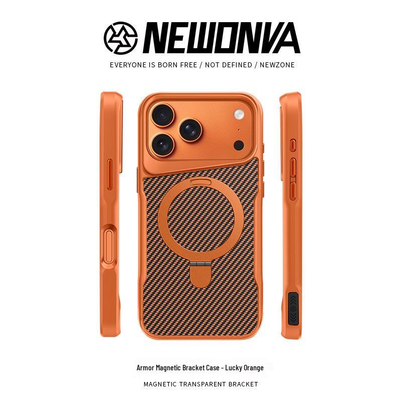 Armor Slim Magnetic Stand Case for iPhone 17 Pro Max - Full Coverage Drop Protection 17 оранжевый