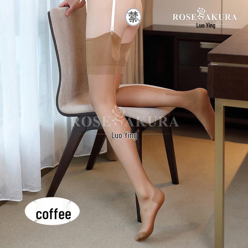 

Luoying 0913 Women s Over-the-Knee Cuban Heel Stockings with Back Seam One Size