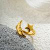 Stainless Steel Ring Vintage Minimalist Star Moon Adjustable Open Rings For Women Personalization Jewelry Party Gift Daily Wear