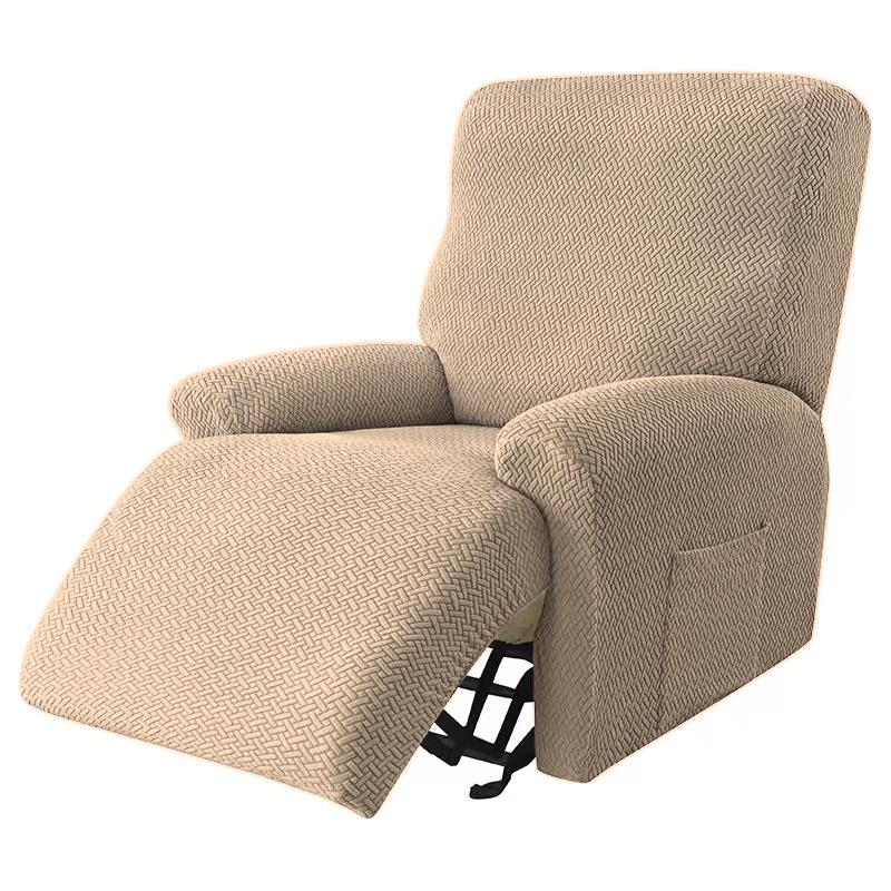 Recliner Sofa Cover Lazy Chair Solid Color Cushion Cover Sofa Cover 1/2/3/4 Seat Waterproof Leaf Texture Sofa