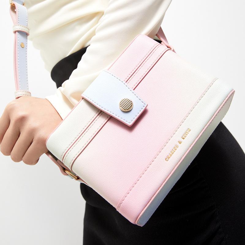 New CHARLES&KEITH PU Crossbody Bag Small Size Women's Multicolor CK2-80701182