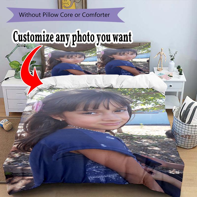 Customize Picture Customize your photo Bedding Set Breathable Duvet Cover with Pillowcases Home Decoration Birthday Gift