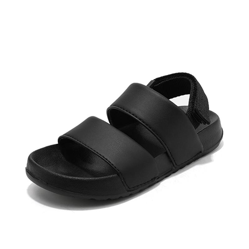 

Летние детские сандалии для мальчиков, кожаные детские сандалии, мягкие для отдыха, для школьниц, для пляжа 33 чёрный