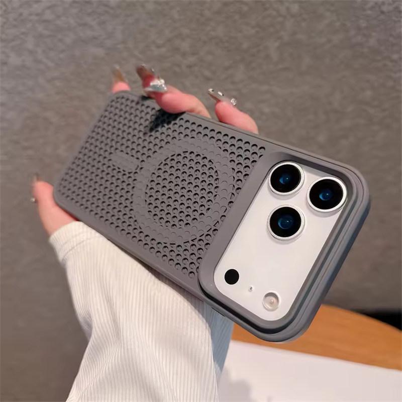 Wärmeableitendes Mesh für Magsafe Wireless Charging Hülle für iPhone 17 16 15 14 Plus 13 12 11 Pro Max 17 Air Atmungsaktive Hartschale
