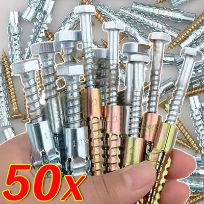 Wall Anchor Metal Expansion Tube Pipe Self Tapping Screw Drilling Plug Solid Serrated Thorny Expansion Bolt Fasteners Wholesale