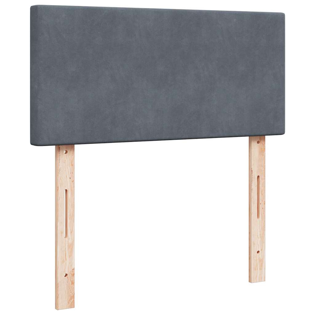 Enjoy restful nights with this ottoman bed with mattress and LEDs in dark gray (80 x 200 cm) upholstered in velvet