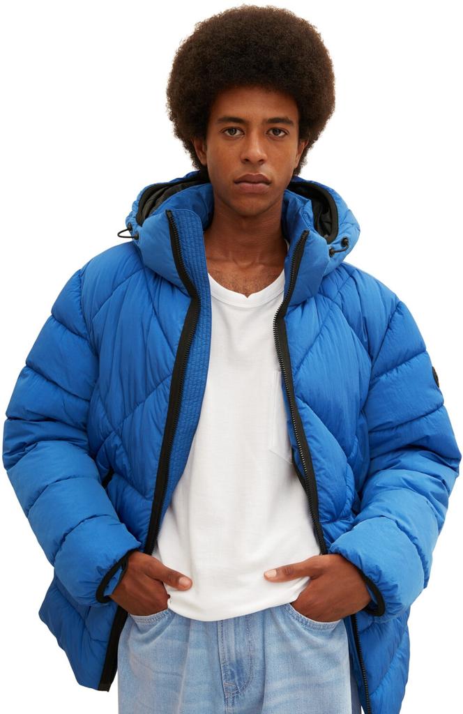 Mid-season Jacket Tom Tailor Regular Fit Puffer Jacket with Waffle Texture (1032484) Hockey Blue