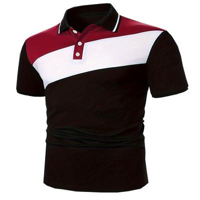 Casual Geometry 3D Pattern Men's Color Block Short Sleeve Polo Shirt Suitable for Summer Fashion Outdoor