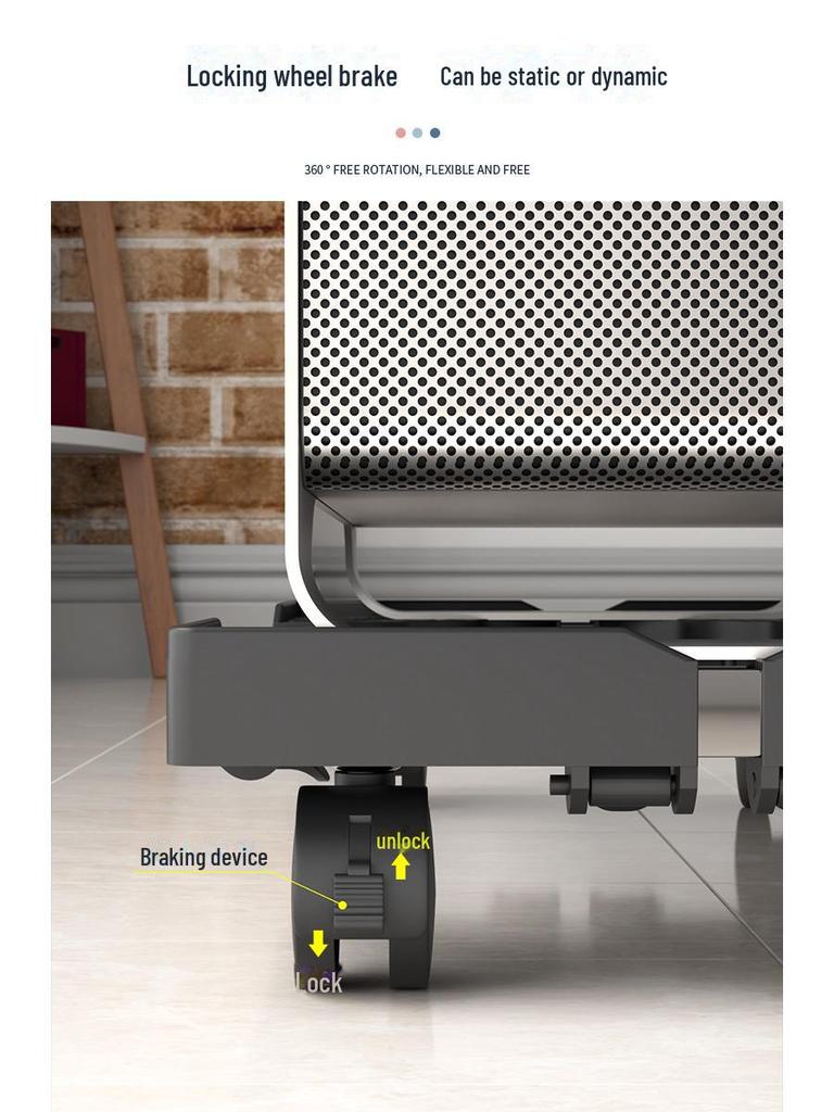 Universal Portable Computer Host Stand with Wheels, Moisture-Proof Elevated Design for Home or Office