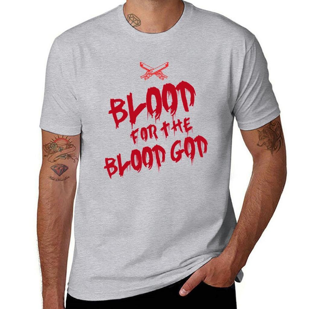 Khorne Chaos God Graffetti - Blood for the Blood God T-Shirt Customs Vintage Clothes Heavyweights Boys Animal Print T-shirt Men