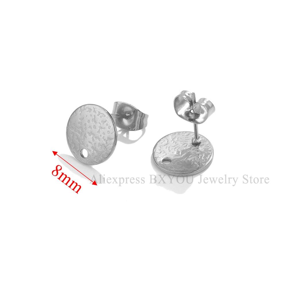 10pcs Round Stainless Steel Gold Plated Earrings Making Supplies Hooks Connectors Earring Posts Studs Pins Findings Components