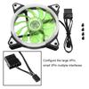 FANRS18 12V DC 120mm LED Ventilátor do skříně s dvojitým otvorem a více rozhraní pro chlazení (Zelená)