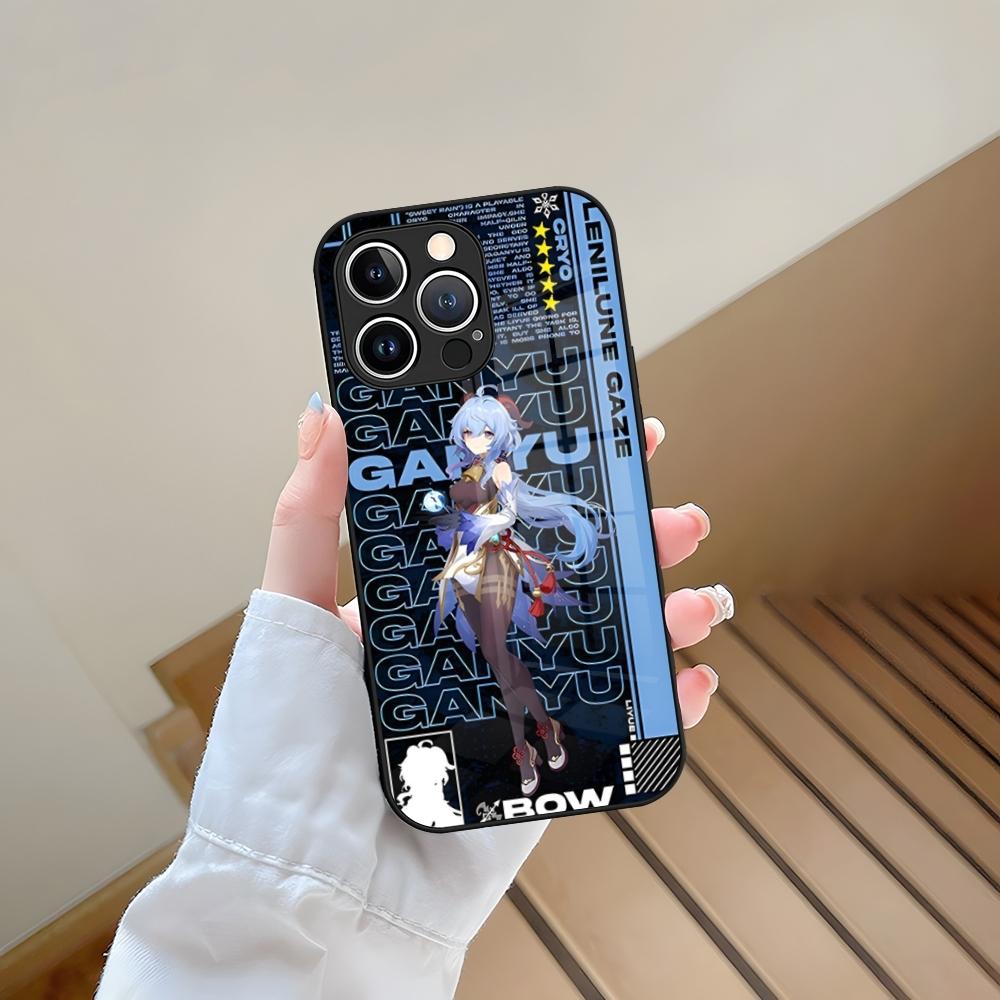 Game Genshin Impact Phone Case Tempered Glass For IPhone 13 17 15 16 14 12 11 Pro Max Plus Mini XR XS SE2020 Coque