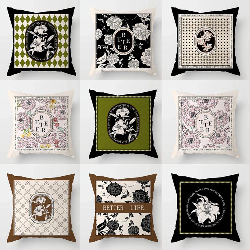 Retro Light Luxury American Pillowcase Sofa Cushion Cushion Cover Bedroom Bed Pillow Cover Square.