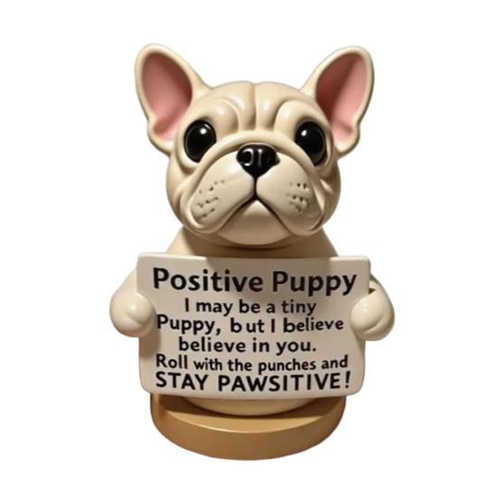 Emotional Support Puppy Statue Positive Dog Ornament Puppy Figurine