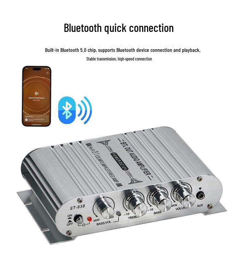 ST-838 2.1 Channel Bluetooth Subwoofer Amplifier with Super Bass