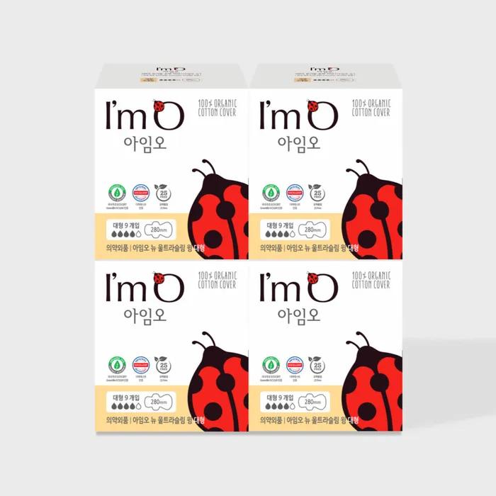

I m Oh Wings Organic Cotton Cover Organic Sanitary Napkin Large (9p) x 4 Packs