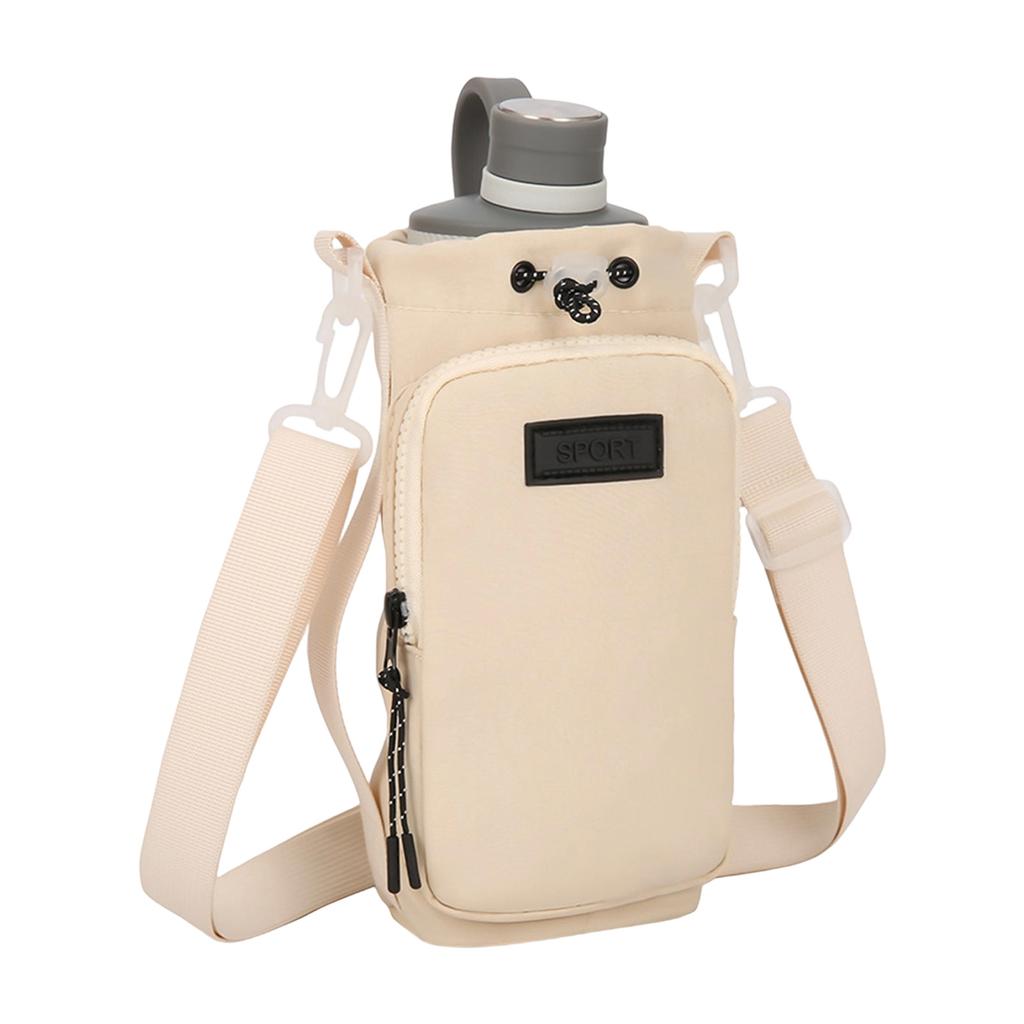 Tragbare Umhängetasche für Telefon und Wasserflasche Outdoor Wandern Radfahren Fitnessstudio Pendeln Verstellbarer Kordelzugbeutel