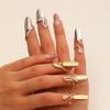 Set of 3 Elegant Open Knuckles Rings Featuring Cubic Zirconia Stones Nail Cap Rings Suitable for Trendy Nail Jewelry