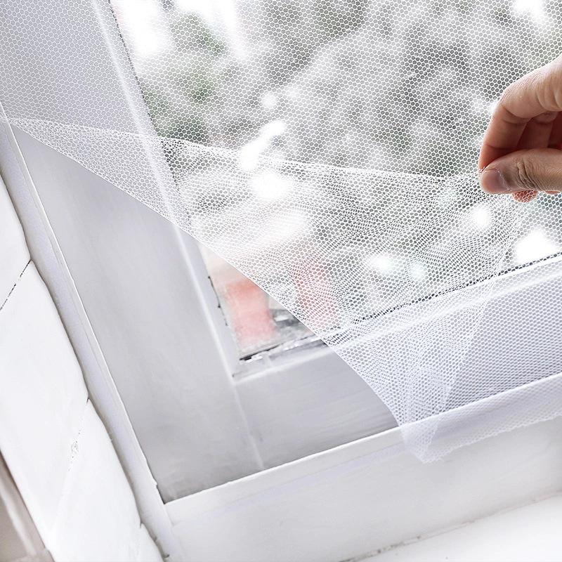 Self-Adhesive DIY Anti-Mosquito Window Screen, Cut-to-Fit Invisible Net with Velcro