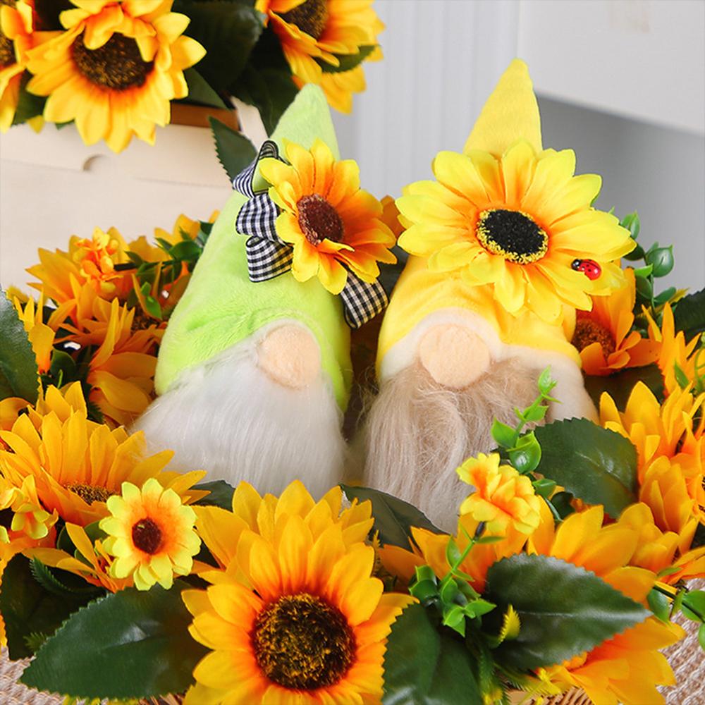 Halloween Faceless Gnome Dolls, Pumpkin Sunflower Fall Harvest Gnomes Farmhouse Elf Dwarf Plush Ornament for Halloween Christmas