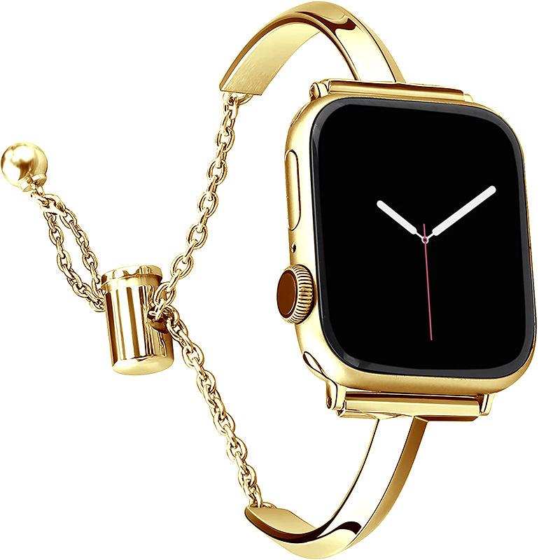 Lyxigt klockarmband för Apple Watch Series 11 10 9 8 7 6 Se 5 4 Dam Diamant Stålarmband IWatch Ultra 3 2 1 49mm 44 40 42 38MM