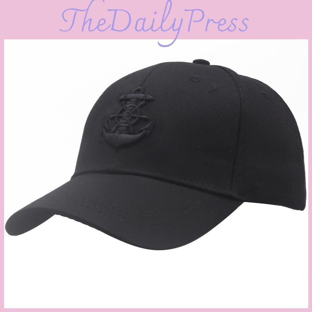 Black Navy Anchor Embroidered Baseball Cap Unisex Hats Men Women Streetwear