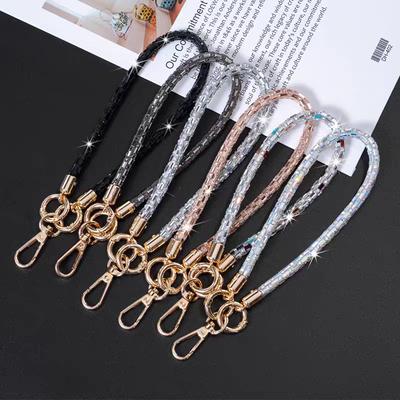 Mobile Phone Lanyard, Short Crystal Wrist Chain, Luxury Fashion Women's Lanyard, Camera Chain, Handbag, And Strong Case