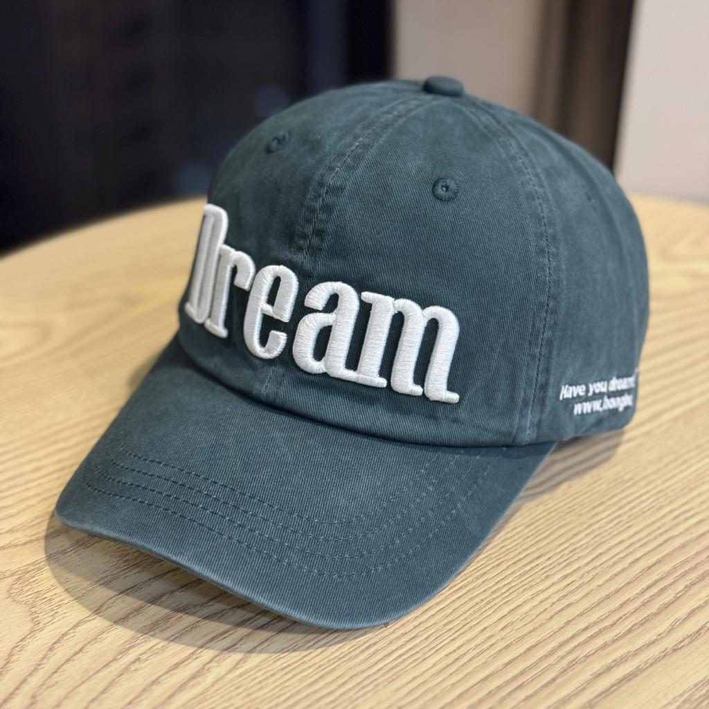 Three dimensional Letter Embroidery Baseball Cap for Women Trendy Soft Top Face Showing Small Retro Curved Brim Duck Cap for Men