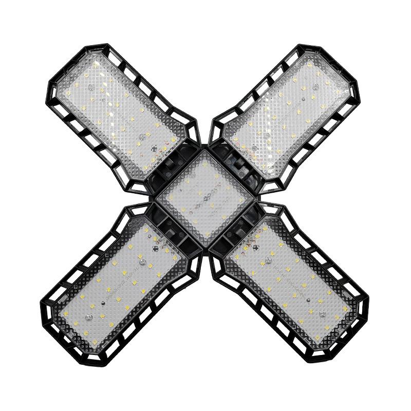 1 Ultra Bright Garage Lighting LED Light with Adjustable Panel and Deformable Ceiling Lamp, Suitable for Warehouses, Etc