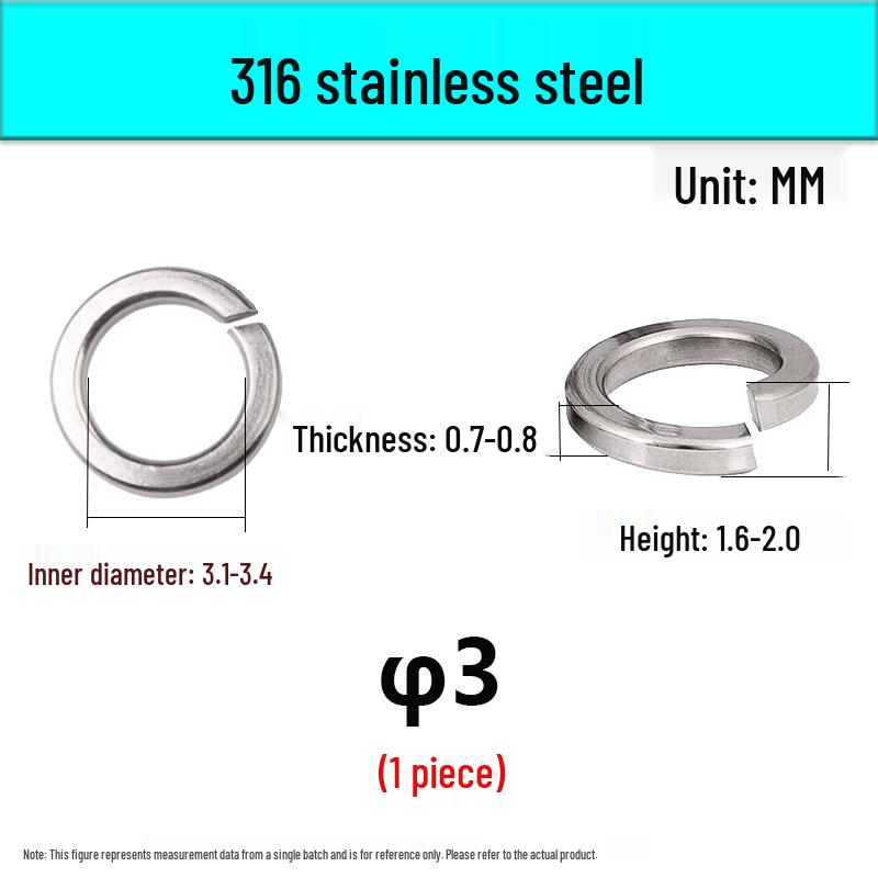 304/316 Stainless Steel Spring Lock Washers - Standard Type