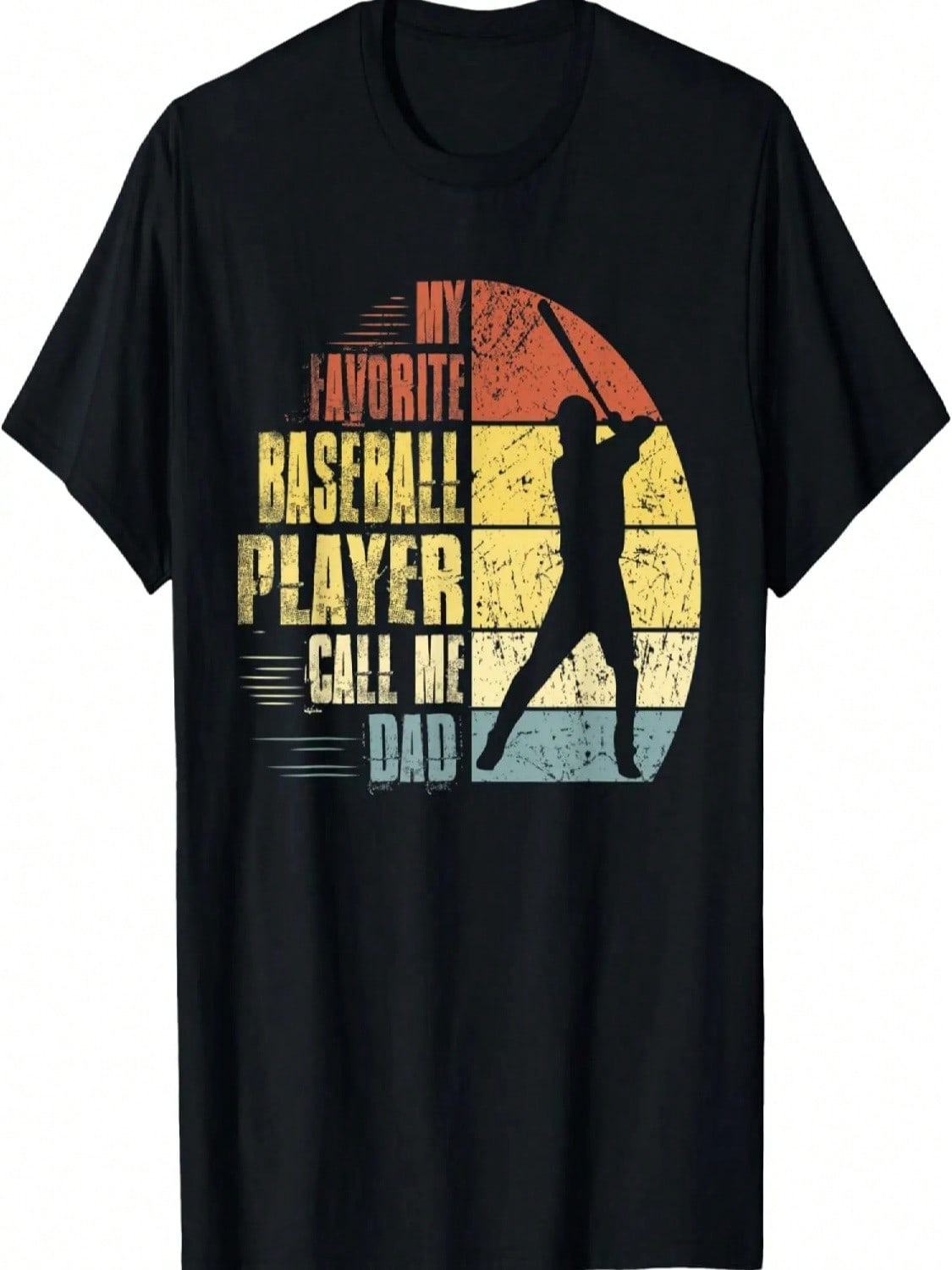 Vintage My Favorite Baseball Player Calls Me Dad T-Shirt S разноцветный