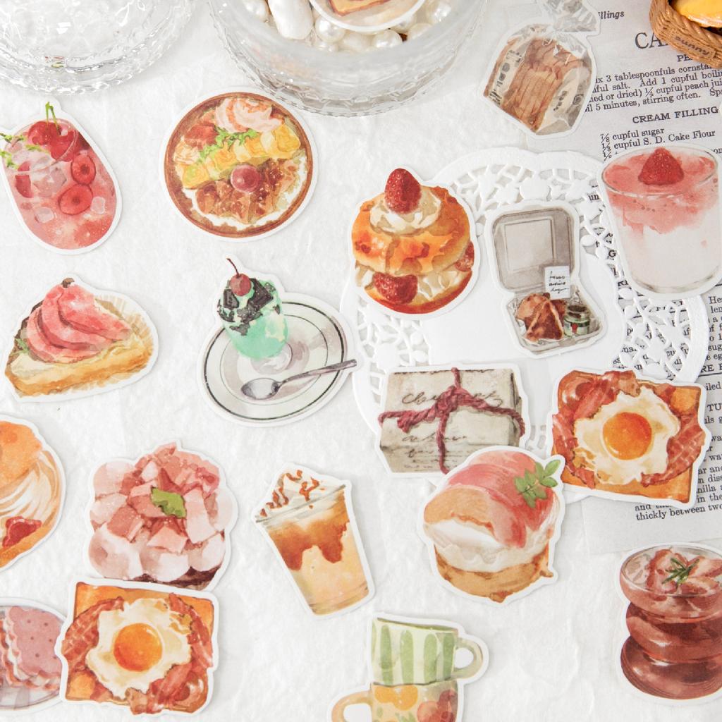 JIAMEI 50pcs/pack Sweet Collection Series Kawaii Toast Dessert Scrapbooking Stickers DIY Handmade Decoration Stationery Stickers