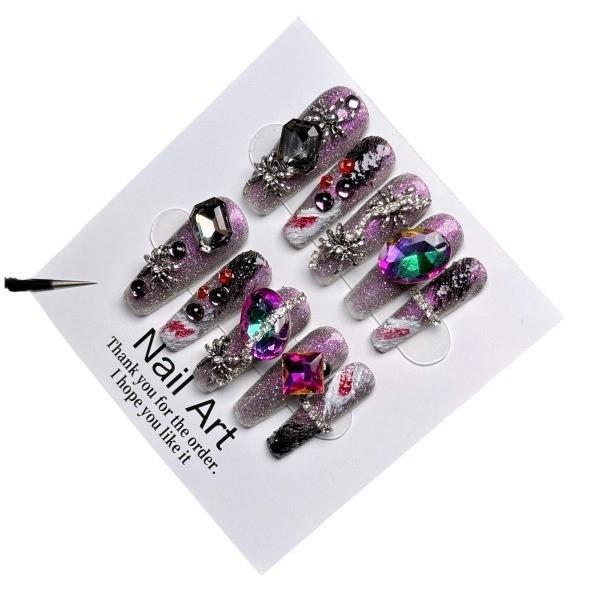 

Fashionable Nail Patch High Temperament Show White In Long Style Everywhere XS