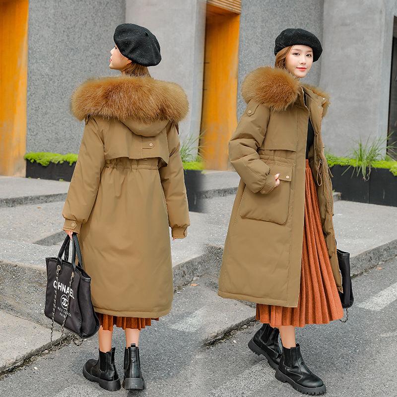 

Зимние женские парки X-длинные куртки, повседневные толстые теплые ветрозащитные парки с капюшоном, пальто, модная женская верхняя одежда, длинные парки XL