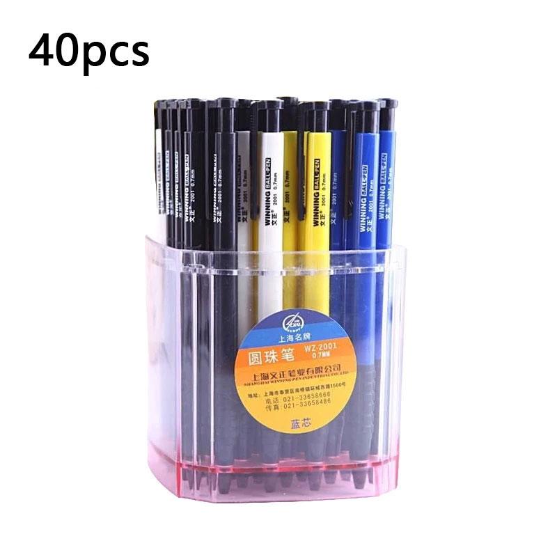 40pcs Blue and Black Ballpoint Pens 0.7mm Cute Pens Office Supplies Long Lasting Smooth Writing School Supplies Pens for Writing