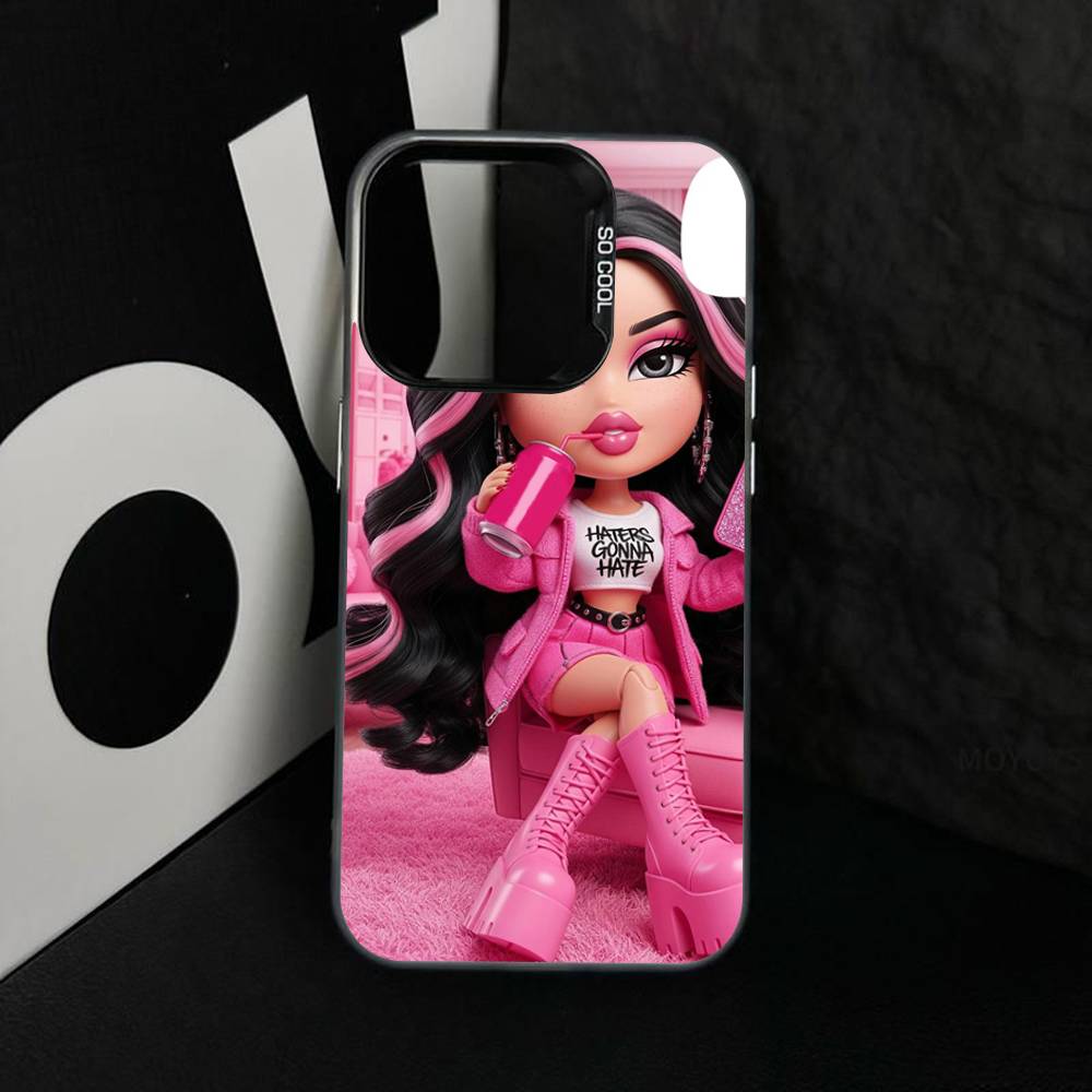 

Fashion lovely Doll Bratz Colored Silver frosted For iPhone Phone Case 17 16 15 14 13 12 11 Pro Max XR Plus Shockproof iPhone 11pro max