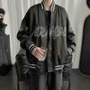 Men's Autumn Embroidered Baseball Jacket - Loose Fit, Trendy Contrast Stitching, American Style, Unisex