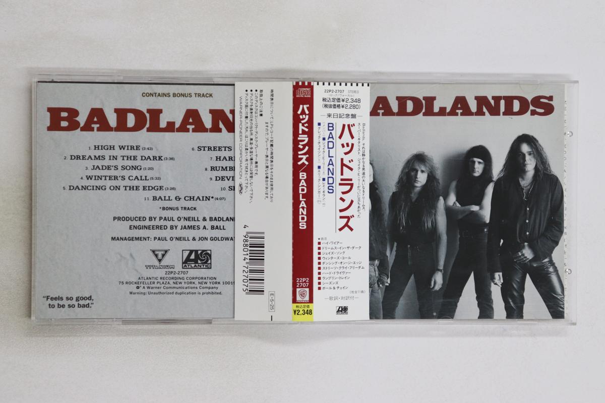 

CD BADLANDS - Badlands 22P22707 ATLANTIC 1989 Japan Obi Rock Used
