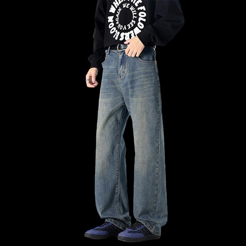VUUG Men's Loose Straight-Leg Denim Jeans