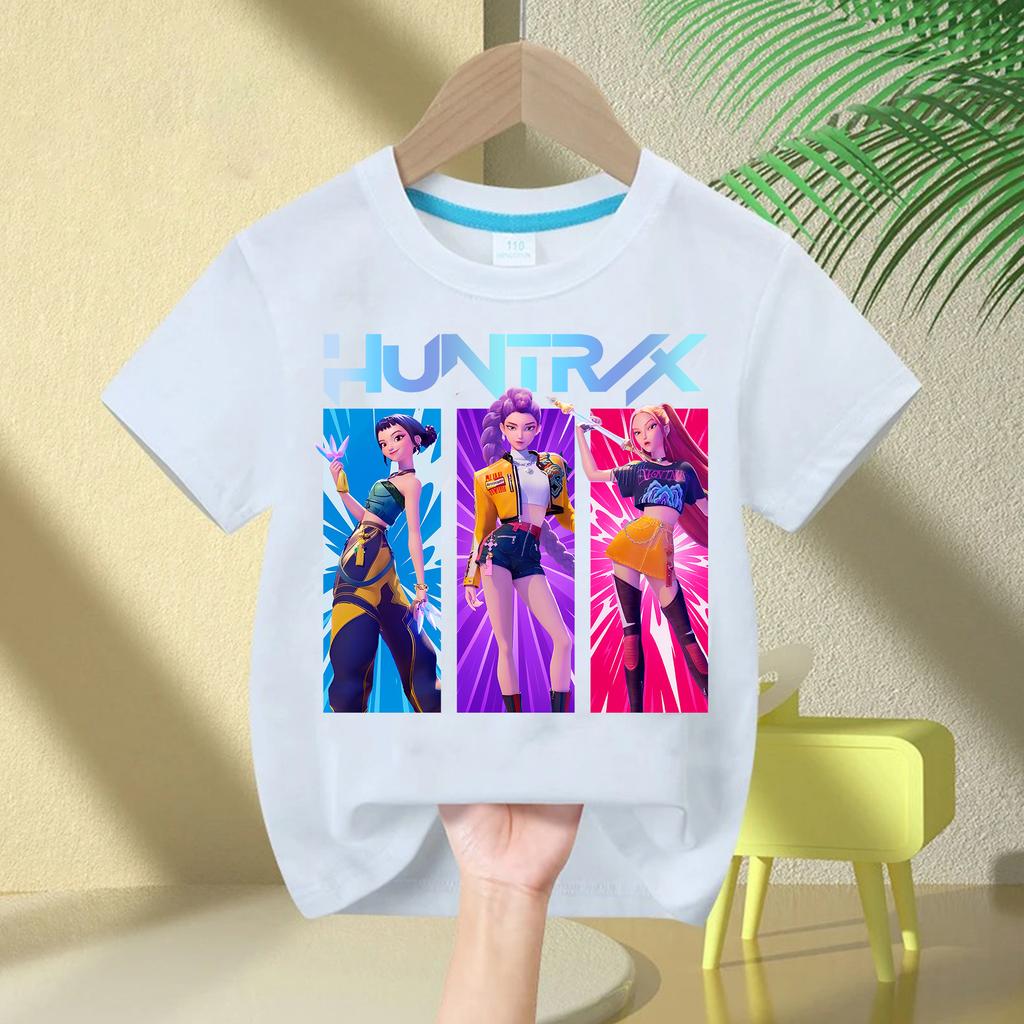 Hot Movie Soft Cotton Baby Girls T Shirt Children's Clothing KPop Demon Hunters Fans Gifts Kids Clothes Fashion Casual Tops