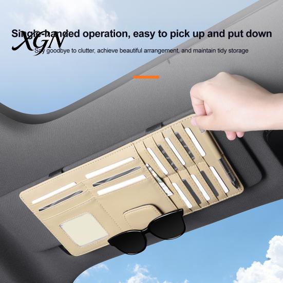 Car Sunglasses Holder Sun Visor, Pen Business Card Organizer, Ticket Driving Organizer for Storage Pouch, Clip Stowing Tidying Accessories Visor