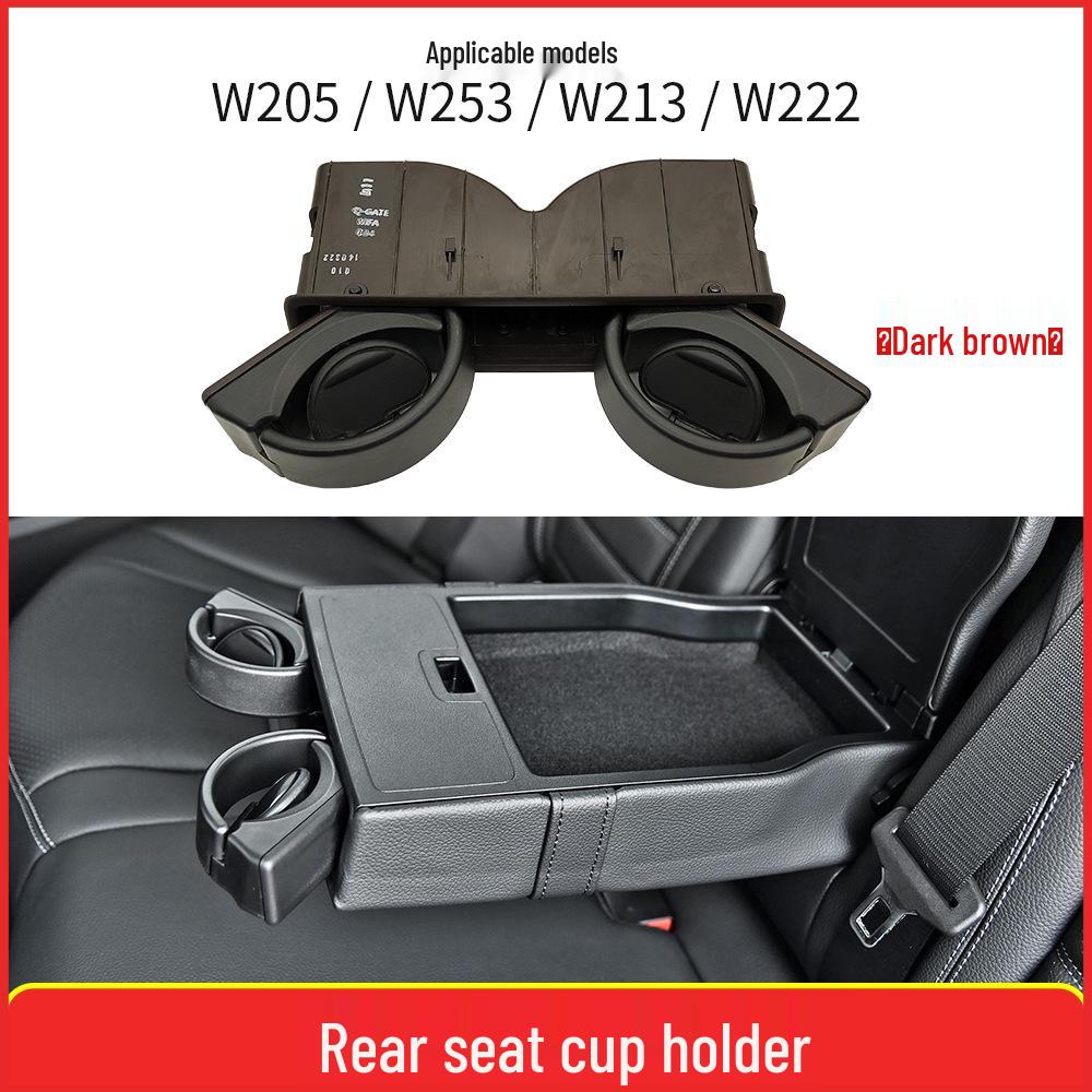Suport de pahar compatibil pentru bancheta din spate pentru Mercedes-Benz Clasa C, Clasa S, GLC (W205, W213) - Suport pentru ceașcă de ceai 0998100213 maro