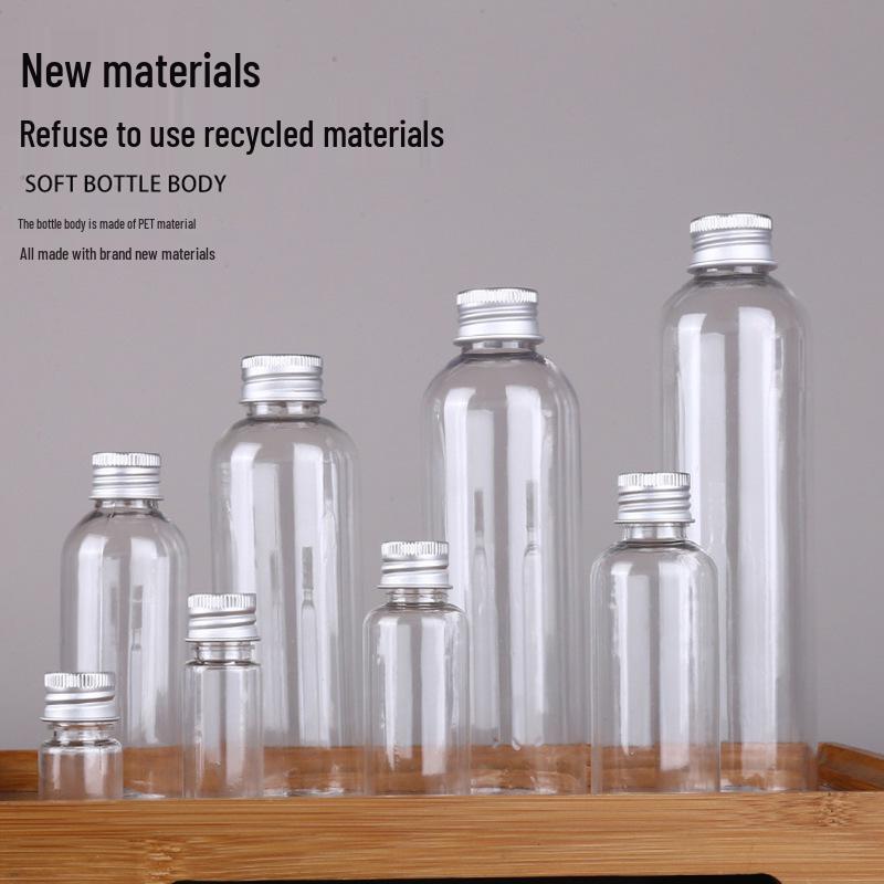 Available: 10, 30, 50ml Clear Plastic Bottle with Aluminum Cap - Small Mouth Dispensing Bottle for Liquids and Fishing Bait