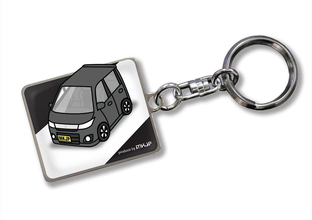 Custom Keychain for Wagon R Stingray Black Black Car Color [MKJP] MH23S, Base,