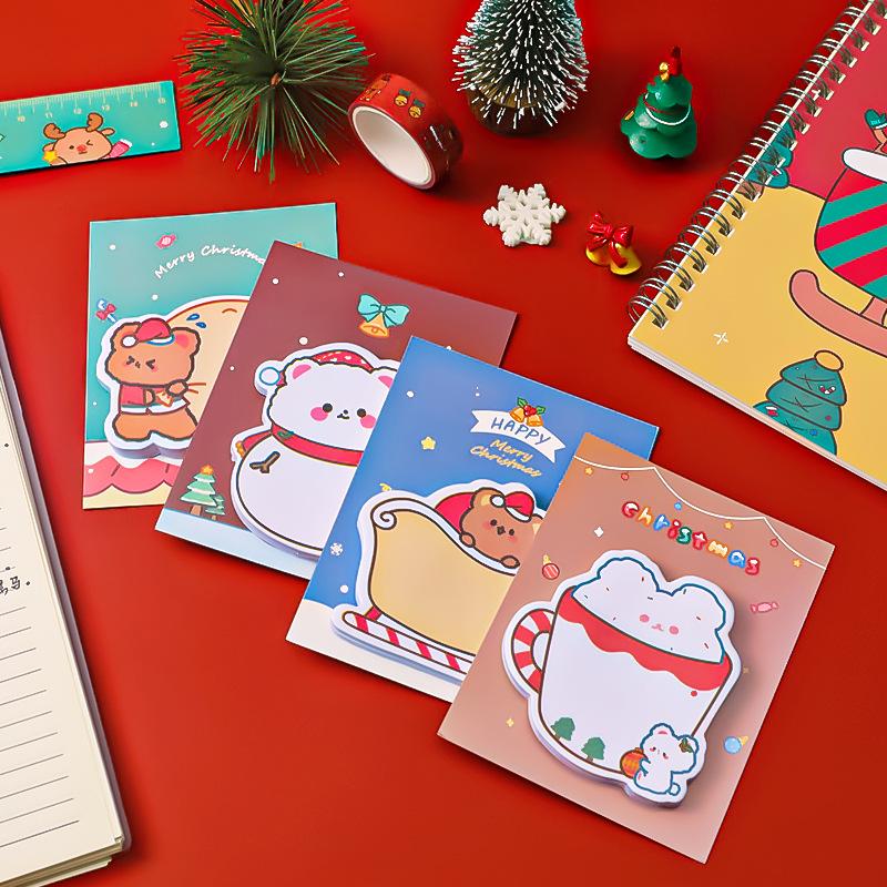 Creative Cartoon Christmas Sticky Notes - Festive Student Gift & Message Stickers, Perfect for Christmas Activities & High-Value Stationery Gifts