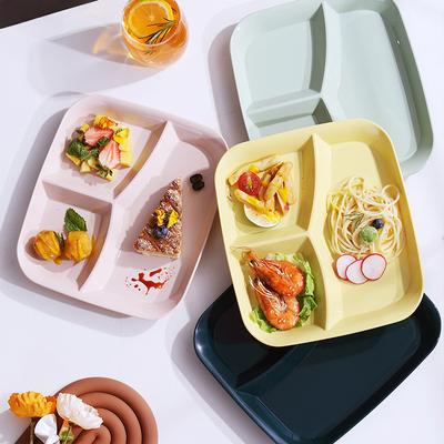 Farfurie împărțită în stil japonez Farfurie reutilizabile pentru cină Veselă de bucătărie Farfurii pentru porții pentru adulți 3 compartimente Securizat la cuptorul cu microunde